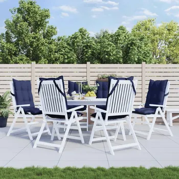 vidaXL Podušky na židli s vysokým opěradlem 6ks námořnická modř oxford