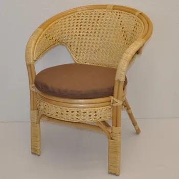 Křeslo Ratanové křeslo KINA medové polstr hnědý melír