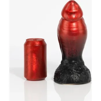 Dildo Twisted Beast Aamon Demon Blood (Ombre) Medium, prémiové silikonové dildo s přísavkou 24,5 x 5,9–8,4 cm