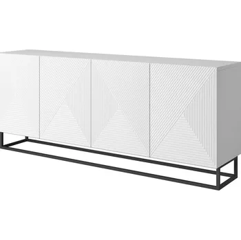 Komoda Komoda Asha 200 na kovovém podstavci - Meble Bogart Bílý Mat 200x81 cm