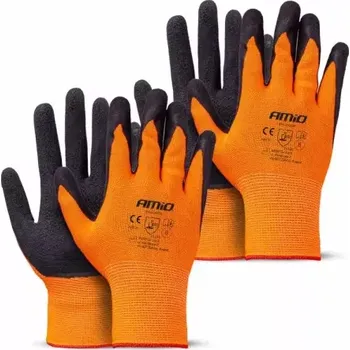 AMIO Polyesterové ochranné rukavice potažené latexovou pěnou velikost 9 třída 2132X 2ks