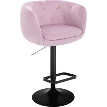 Barová židle LuxuryForm DESIGN Barová židle MONTANA VELUR na černém talíři - levandule