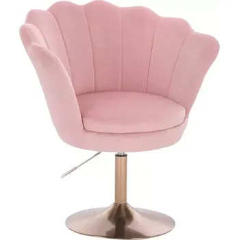 LuxuryForm DESIGN Kosmetické křeslo FREY VELUR na zlatém talíři - růžové