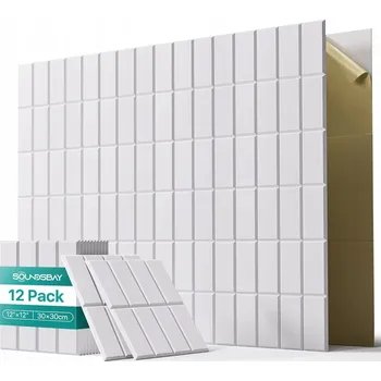 akustická pěna AKUSTICKÉ PANELY Z POLYESTERU PRO ZVUKOVOU IZOLACI 12 KUSŮ 30 X 30 CM