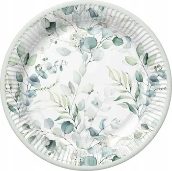 Talíř Talíře Pol-Mak s větvičkami eukalyptu 18 cm 8 ks