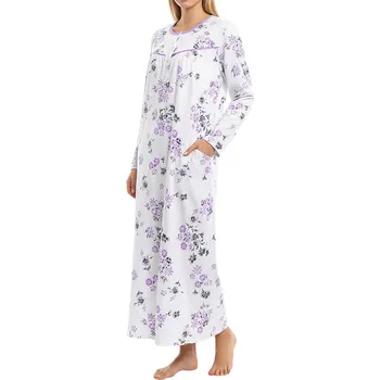 Body Bavlněná noční košile dlouhá Ami 6554 XXL fialová