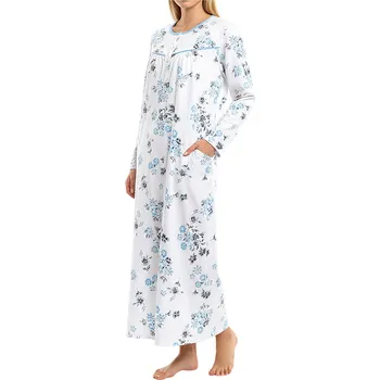 Body Bavlněná noční košile dlouhá Ami 6554 4XL modrá