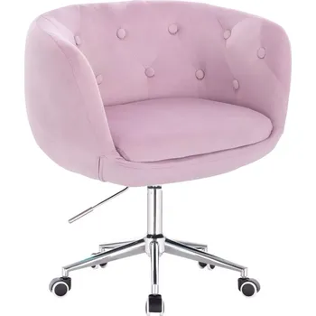 LuxuryForm DESIGN Křeslo MONTANA VELUR na stříbrné podstavě s kolečky - levandule