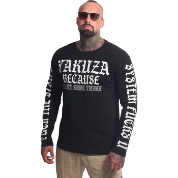 Pánská móda SLEVA Pánské tričko Because Longsleeve T-Shirt VELIKOST 4XL BLACK SLEVA