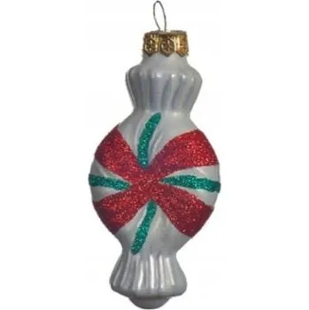 Vánoční dekorace Vánoční Vánoční Koule bonbóny sladkosti cukrové hůlky skleněné CUKROVINKY 7cm