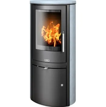 Krbová kamna ABX Reno Panorama černý plech a mastek