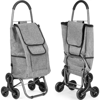 Nákupní taška Nákupní vozík s taškou 33 litrů, trojitá kolečka, přídavné kapsy, ModernHome PGJSFC022-GY