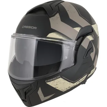 Helma na motorku Překlápěcí helma na motorku Cassida MultiFlip Korp matná černo-pískovo-khaki XL