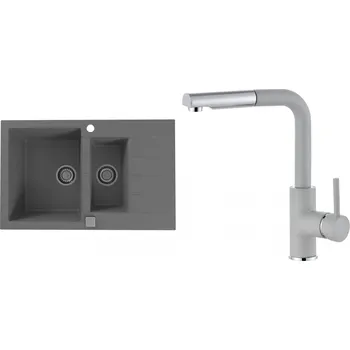 Set Alveus (dřez Cadit 70 Beton 81 + baterie Siros Beton 81) SETA25145