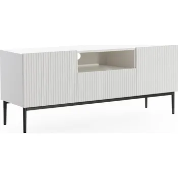 Televizní stolek TV stolek Nicole 150 s přihrádkou - Meble Bogart Bílá / Černá 150x60 cm