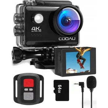 Sportovní kamera ACTION UHD 4K WiFi EIS Vodotěsná LCD 2.0" + Příslušenství 64G