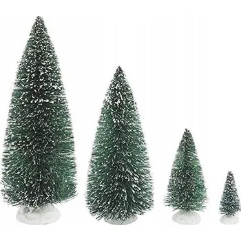 Vánoční dekorace VÁNOČNÍ SADA 21 MINI ZASNĚŽENÝCH STROMEČKŮ OZDOBA DEKORACE OD 7 DO 22 cm