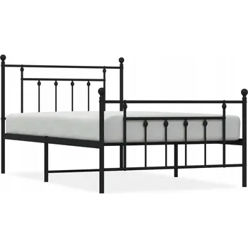 Postel Černý ocelový rám postele 207 x 112 x 97 cm s úložným prostorem