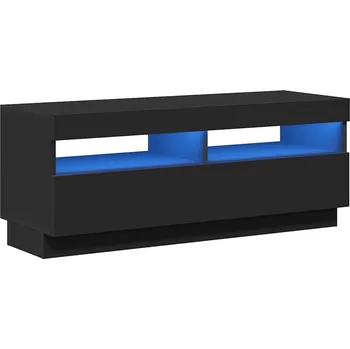 Televizní stolek TV stolek s RGB LED osvětlením, černý, 100x35x40 cm