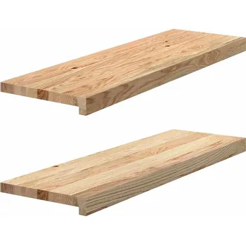 Stavebniny vidaXL Okenní parapety 2ks tmavě hnědé 80x25x2 cm masivní dub [4009142] Barva: Přírodní