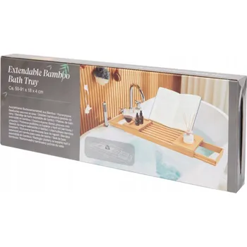 regál Výsuvný koupelnový regál Bambusová police na vanu NASTAVITELNÁ UNIVERZÁLNÍ