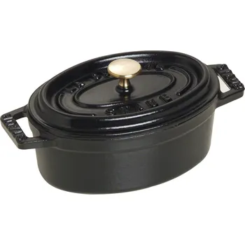 Hrnec Staub Mini Cocotte Mini litinový oválný hrnec 250 ml, černý - VYROBENO VE FRANCII