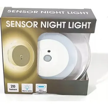 Stojací lampa Noční lampa – senzor pohybu, USB nabíjení, nástěnný, průměr 10 cm, 20 lumenů