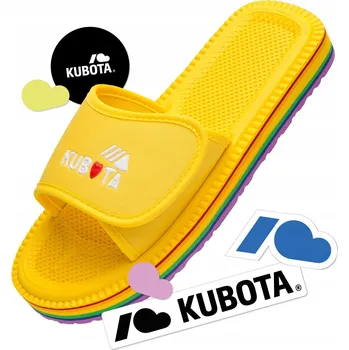 Pracovní obuv Pánské pantofle Kubota na suchý zip, žlutá sada, velikost 45