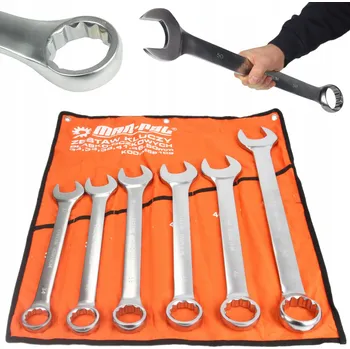 Klíč Očkoploché klíče 6 kusů (34-50 mm) satinované CRV Mar-pol M58109