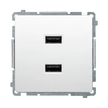 Elektrická zásuvka USB zásuvka do zdi Kontakt-simon bílá