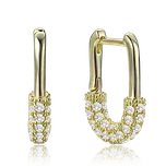 MINET Luxusní pozlacené stříbrné náušnice se zirkony