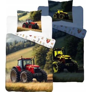 Povlečení POVLEČENÍ PRO MLÁDEŽ 140x200 TRAKTOR FARMA ZELENÝ 19