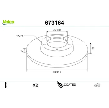 Autodíl Brzdový kotouč VALEO 673164