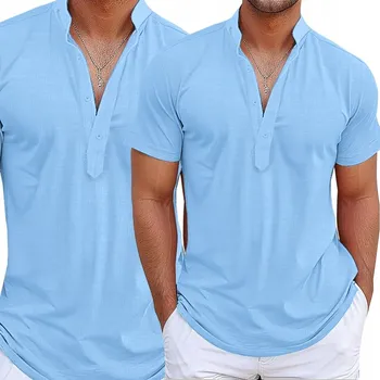 Pánská košile MONDOMEN pánská košile ležérní krátký rukáv regular střih bavlna velikost S