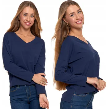 Dámské tričko Dámské tričko s dlouhým rukávem, hladké triko s kapsou Bavlna MORAJ 3XL