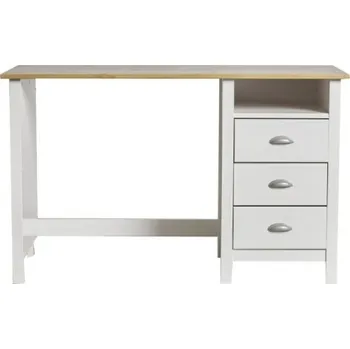 Psací stůl Bílý pracovní stůl z masivního borovicového dřeva Marckeric Jade - LIKVIDACE VZORKU