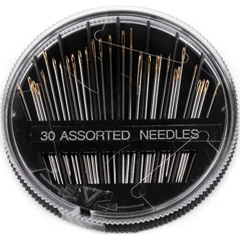 Nástroj na niť a příze Jehly kompakt zlatá ucha, velké, nikl