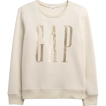 Dámská mikina Dámská mikina s logem GAP V-LOGO DOORBUSTER CREW XL Béžová, Zlatá