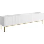 TV stolek Nicole 200 - Meble Bogart Bílá / Zlatá 200x53 cm