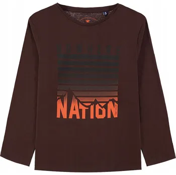 Chlapecká mikina Chlapecká mikina s potiskem, hnědá, Tom Tailor, vel.