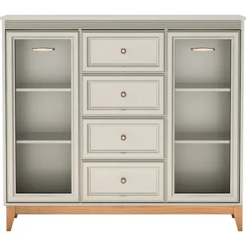 Komoda Komoda s prosklenými dvířky ELLENSBURG - kašmír