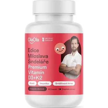 Přírodní produkt OlaOla Edice Miloslava Šindeláře Premium Vitamin D3 + K2 60 kapslí