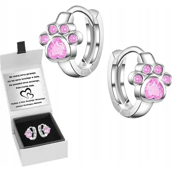 Náušnice NÁUŠNICE STŘÍBRO RŮŽOVÉ TLAPKY PRO DĚTI GRAVÍROVÁNÍ