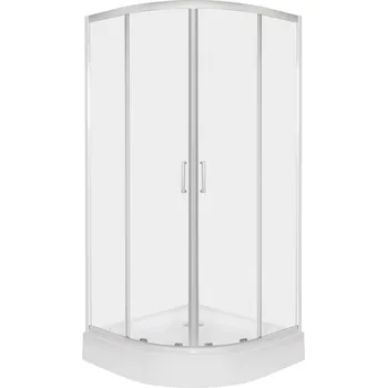 Novoterm Čtvrtkruhový sprchový kout NV-Aruba CHR 80, chrom/transparent - bez vaničky