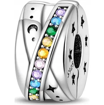 Přívěsek STŘÍBRO ze stříbra 925 s oddělovačem korálků, blokátorem Klips , Zirkony