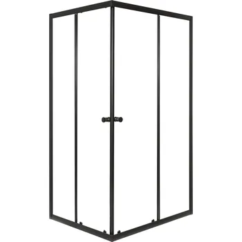 Novoterm Čtvercový sprchový kout NV-Olga SQ BL 70x70, černý/transparent - bez vaničky