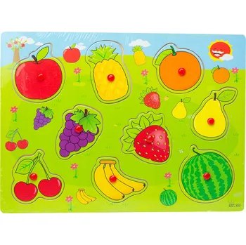 Dřevěná hračka Vkládačka Ikonka Dřevěná ovoce 29,5 x 22,5 cm