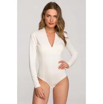 Body STYLOVE S327 BODY S VÝSTŘIHEM (XXL) ECRU