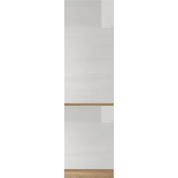 Obývací stěna Potravinová skříňka D 60, vysoký bílý lesk/dub sonoma, pravá, LINE