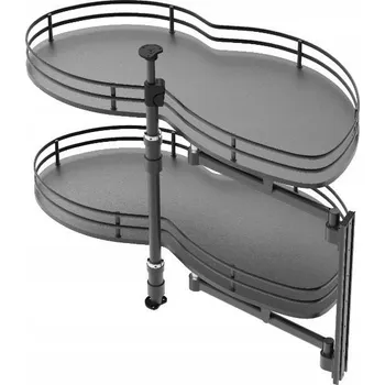 Rohový výsuvný systém Magic Corner typu ledvinka, pravý, antracit, pro skříňku 1000 mm, AMIX